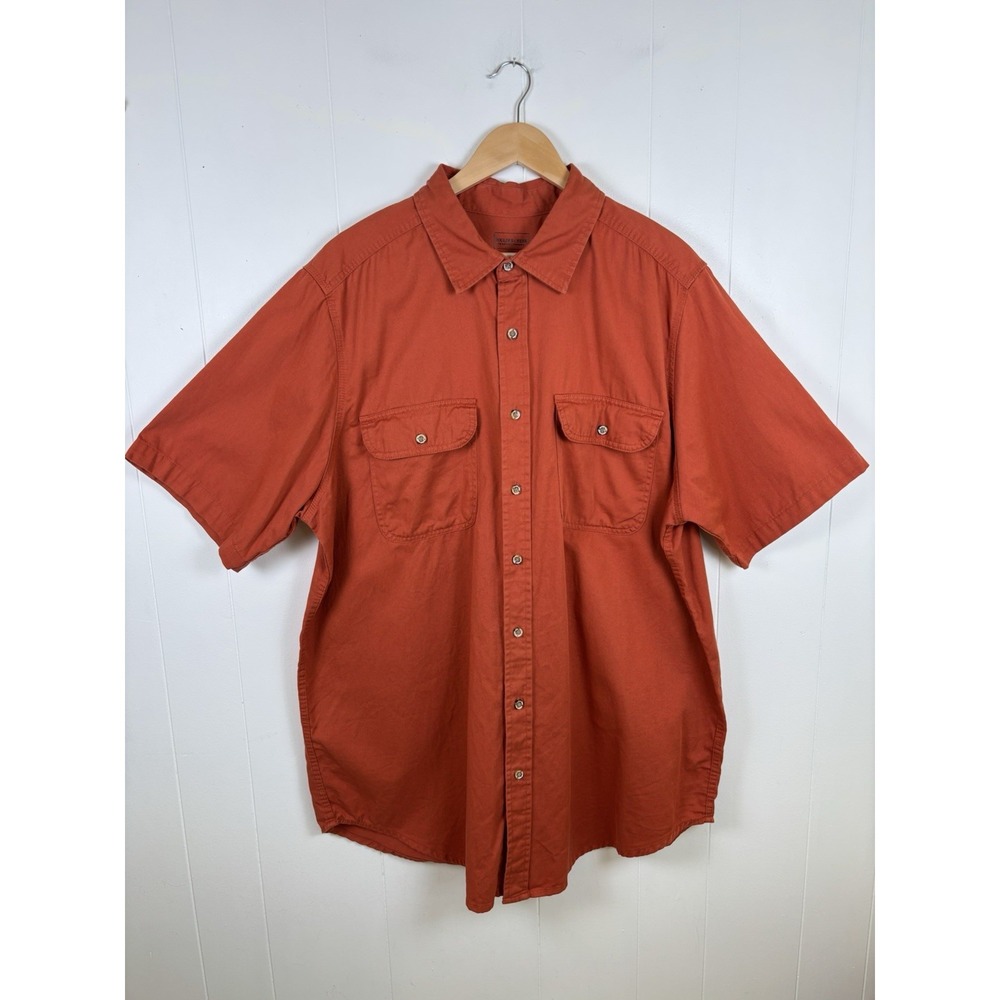 Boulder Creek Trading Company Mens Size XL Tall Rust Short Sleeve Shirt Cotton